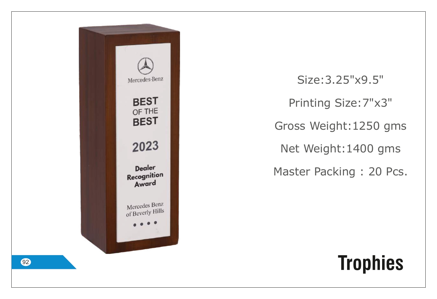 Premium Trophy with Elegant Design