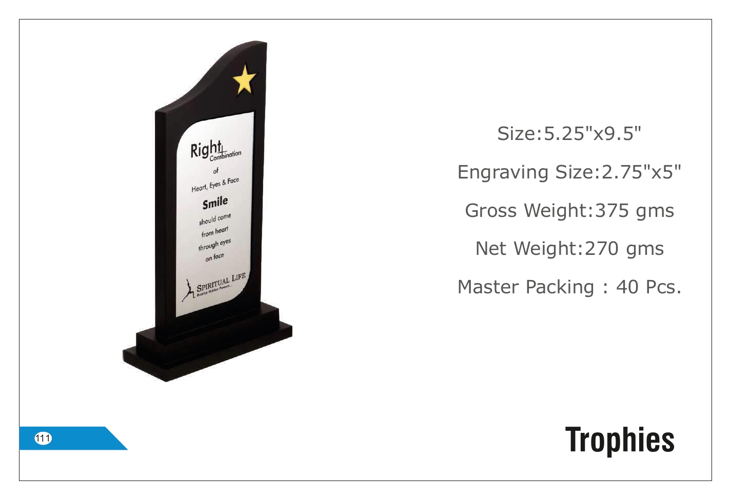 Sleek Recognition Trophy - Personalized Engraving